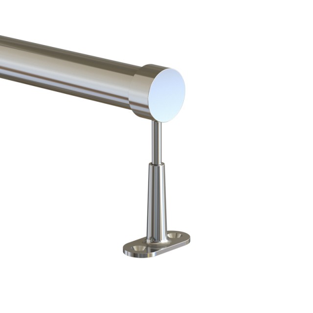 ADJUSTABLE TUBE SUPPORT D.25 WITH CAP - CHROME